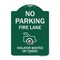 Signmission No Parking Fire Lane W/ Graphic Violators Booted or Towed Heavy-Gauge Alum, 18" x 24", GW-1824-23737 A-DES-GW-1824-23737 - alternate 1